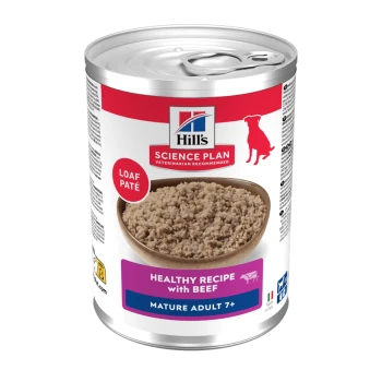 Dose Hill's Science Plan Hundefutter, Loaf Paté, 'Healthy Recipe with Beef' — Mature Adult 7+.