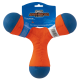 Chuckit! Amphibious Tri Bumper orange-blaues Hundespielzeug, schwimmt und platzt nicht, mit sichtbarer Verpackung und Barcode.