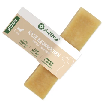 Käse Kauknocken für Hunde, geeignet für mittelgroße Hunde (10-20 kg), 100% Molke, laktose- und zuckerfrei.