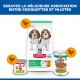 Nourriture pour chiot Hill's Science Plan : grand sac d'aliments secs et deux boîtes d'aliment humide au poulet étiquetées « PUPPY <1 ».