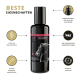 Schwarze Flasche von PETHORSE Protect 2011 mit einem Pferdebild, mit Text über effektive Inhaltsstoffe, langanhaltende Wirkung und einen geräuschlosen Applikator.