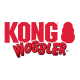Rotes 'KONG WOBBLER'-Logo mit fettgedruckten Blockbuchstaben und roter, dreistufiger Wobbler-Spielzeug-Silhouette.