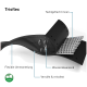 Trioflex Haustierzubehör zeigt ein flexibles, wasserdichtes Design mit innerem Textilgewebe, beschriftete Merkmale auf Deutsch und ein veganes Symbol.