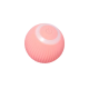 Ein pinkfarbener, strukturierter Haustier-Spielzeugball mit einem Power-Knopf oben, entworfen für interaktives Spielen.