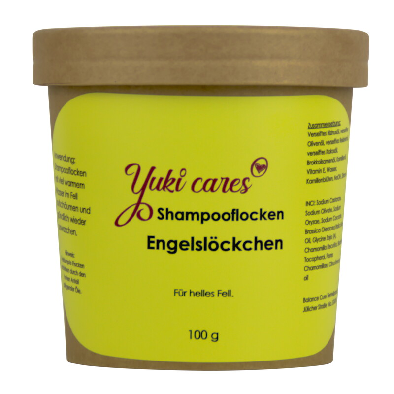 Yuki Cares Shampooflocken Engelslöckchen für helles Fell, 100g