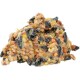 Ein Haufen gemischter Vogelfutter mit schwarzen Sonnenblumenkernen, gelbem Mais und kleinen Körnern, ideal zur Fütterung von Haustiervögeln.