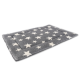 Gray pet bed with a soft texture, featuring white star patterns across the surface.