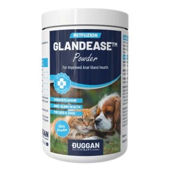 Petfuzion GLANDEASE powder for anal gland health, chicken flavour, for cats & dogs, 160g.