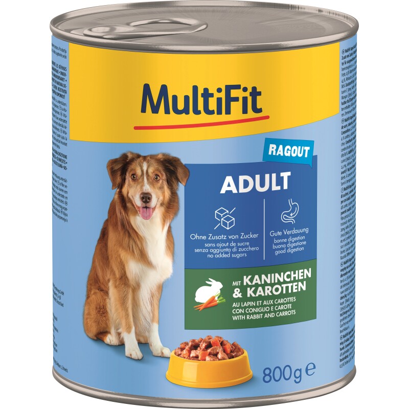 MultiFit Adult Ragout Konijn en wortel 12x800 g