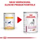 Bild von zwei Royal Canin CARDIAC-Dosen mit einem roten Pfeil, der auf eine Verpackungsänderung zeigt. Text: "NEUE VERPACKUNG, DIESE PRODUKTVORTEILE BLEIBEN."