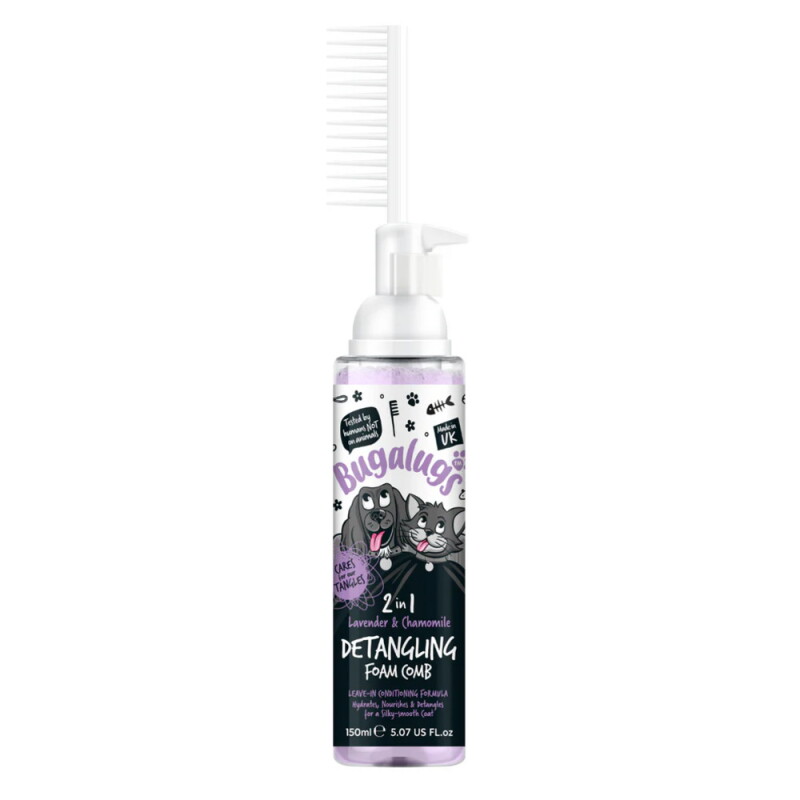 Bugalugs Fellentwirrungsschaum mit Kamm Lavendel & Kamille 150 ml