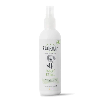 White Furrish spray bottle — "Knot At All" detangling spray for dogs, "Good. Clean. Fun." 300ml