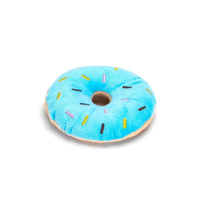 nobleza - Plüsch-Hundespielzeug Donut blau