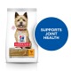 Hill's Science Plan dog food bag featuring a happy dog, labeled "Healthy Mobility" for small dogs, with a blue circle stating "Supports Joint Health."