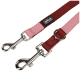 Pink and red nylon dog leash with metal clips and a label reading "Anione Wild Variety"