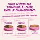 Gamelles roses montrant une transition alimentaire sur 3 jours. Texte français « Vous n'êtes pas à l'aise ». Étiquettes : Jour 1/2 50 % actuel / 50 % nos produits ; Jour 3 100 %.