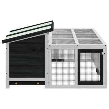 Illustration eines großen Outdoor-Haustiergeheges mit den Abmessungen: 144 cm x 123 cm x 67,5 cm, mit einem Dach und Netzseiten.