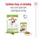 Royal Canin X-Small hondenvoer voor volwassenen, met een zak droogvoer en een zak natvoer, met tekst die optimale voeding promoot.