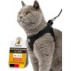 Softgeschirr Katze mit Leine anthrazit/ schwarz XS