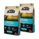 Deux sacs de nourriture pour chiens ACANA Puppy Small Breed Recipe, contenant du poulet canadien frais et de la plie crue, avec 70 % de viande.