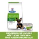 Hill's Prescription Diet Metabolic Hundefuttertüte und Dose mit einem kleinen Hund in einem blauen Halsband. Text: "Probieren Sie unser köstliches Trocken- und Nassfutter."