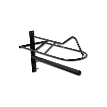 Schwarzer Metall-Haustierpflegearm mit gebogenem oberen Ende und horizontalem Balken, entworfen zur Sicherung von Haustieren während der Pflege.