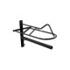 Schwarzer Metall-Haustierpflegearm mit gebogenem oberen Ende und horizontalem Balken, entworfen zur Sicherung von Haustieren während der Pflege.