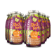 SmoothieDog Obstkorb-Flaschen mit einem fruchtigen Snack für Hunde, beschriftet mit "100% natürlich", "Obst & Superfoods" und "B.A.R.F. Topping."