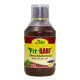 Flasche cdVet Fit-BARF Lebertran, beschriftet "100% NATUR" mit einem grünen Blätterdesign, auf einem weißen Hintergrund.