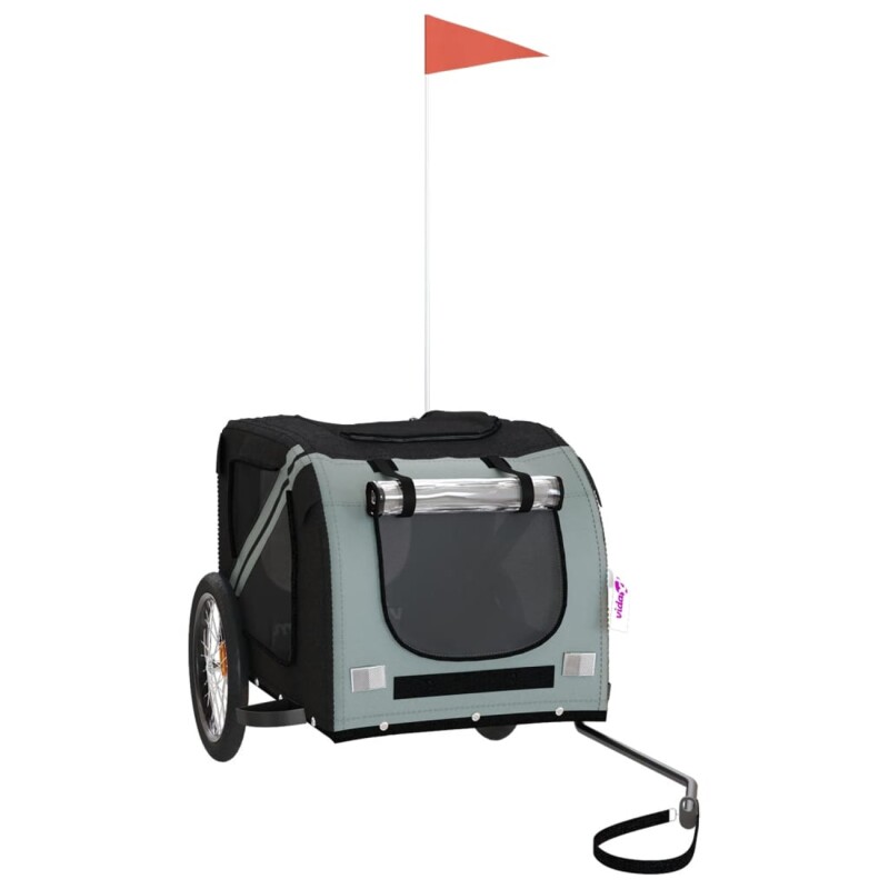 VidaXL Fahrradanhänger Hund 133, 5 X 69 X 73, 5 Cm (L X B X H) Grau