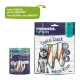 Two Premiere dog treat packages: "Dental Wrap" and "Dental Snack Medium Wraps," both with a dog silhouette and "New DESIGN, same QUALITY."