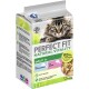 Katzenfutterverpackung mit "Perfect Fit Natural Vitality" für Erwachsene, mit Bildern von Fischen, die besagen "95% der Proteine stammen aus tierischen Quellen."