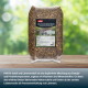 Tüte PANTO Schaf- und Lämmermüsli (15 kg) mit Schaf-Foto auf dem Etikett, auf einem Holztisch präsentiert.