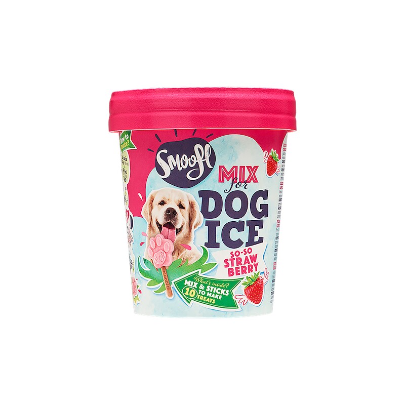Smoofl ijsmix voor honden Aardbei