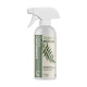 Eine Sprühflasche mit der Aufschrift "Dermigard Pferd Relax BioCare" für die Tierpflege, mit grünen Blättern und Text über Haut- und Haargesundheit.