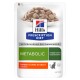 Opakowanie Hill's Prescription Diet Metabolic, Tender Chunks in Gravy, polecane przez weterynarzy, odchudzanie i utrzymanie wagi.