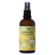 Yuki Haustier Schutzspray, 100 ml, grünes Etikett mit der Aufschrift "Natürlich vorbeugend gegen Grasmilbenbisse".