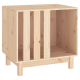 Holzhaustierkäfig mit natürlicher Oberfläche, mit lamellenförmigen Seiten und einem stabilen Boden, entworfen für die Aufbewahrung von Haustieren oder als Haustierhaus.