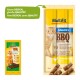 Image of MultiFit BBQ Meat Sticks for cats, featuring an orange cat and packaging highlighting "95% meat" and "no added sugar."