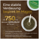 Behälter für das Pferdegold-Pferdeergänzungsmittel mit Zutaten wie Samen und Apfel, mit Text zur Zufriedenheitsgarantie.