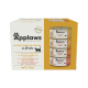 Applaws natürliches Katzenfutter-Paket mit 12 Dosen (je 70g) in Huhn, Huhn mit Käse, Huhn mit Kürbis und Huhn mit Schinken.