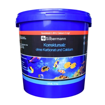 Blauer Eimer Silbermann Korrektursalz, gekennzeichnet als spezielles Salz ohne Carbonat und Calcium, mit 10 kg.