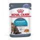 Royal Canin Urinary Care Katzenfutterbeutel, 85 g, mit einer getigerten Katze, behauptet, die Gesundheit der Harnwege zu erhalten und zeigt eine Serviervorschlag.