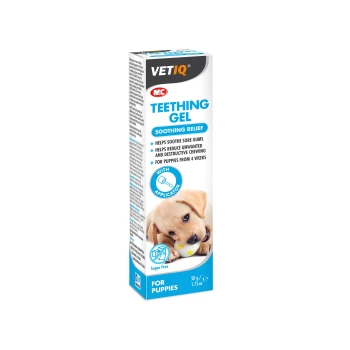 Mark And Chappell Vetiq Puppy Teething Gel 50G VETIQ Teething Gel for puppies, 50g, provides soothing relief for sore gums, reduces unwanted chewing, suitable for puppies from 4 weeks.