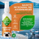 Baviette Micronimal 982 Hunde-Augenreinigerflasche mit der Aufschrift "Augenreiniger für Hunde", "Empfohlen von Tierärzten"; Hund im Wasser.