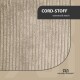 Beige Cordstoff mit vertikalen Streifen, beschriftet mit 'CORD-STOFF' und 'wärmend & weich', von Rohrschnieder.