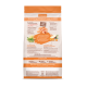 Dos d'un sac de nourriture pour animaux Nature's Variety mettant en avant du poisson désossé avec saumon norvégien, pois, pomme de terre, patate douce, carotte, pomme, romarin et algues.