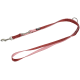 Red and pink adjustable dog leash with metal clips and a small black label reading "ANIMON"