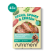 Haustierfutterverpackung mit einem frischen Menü aus Pferd, Spinat und Erbsen, mit einem Foto eines Hundes und dem Text "82% Pferd" und "Hypoallergen."