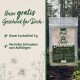 Bild eines Werbeangebots für einen kostenlosen Insektenanzieher (5g) und Aufhängeschrauben, mit einer Bienenillustration und Text in deutscher Sprache.